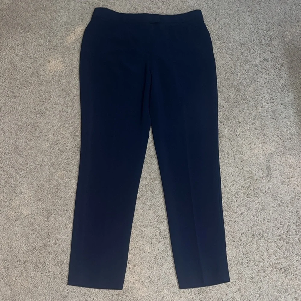 Theory‎ Ibbey Modern Crepe Ankle Straight Trouser Pant Navy Blue 6